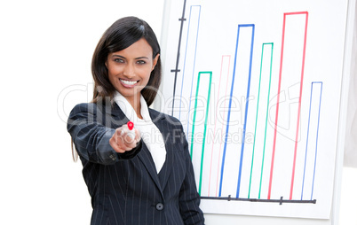 Self-assured businesswoman doing a presentation