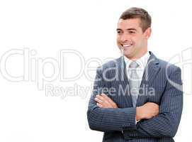 Handsome businessman with folded arms