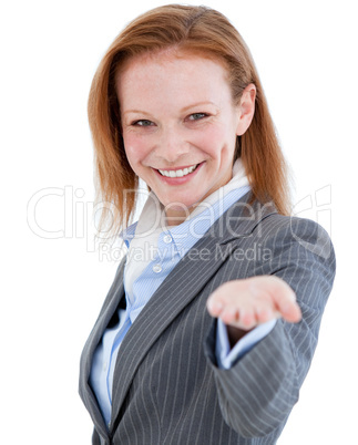 Portrait of a cheerful businesswoman standing