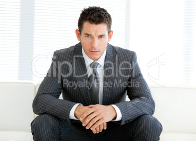 Charismatic male executive in a waiting room