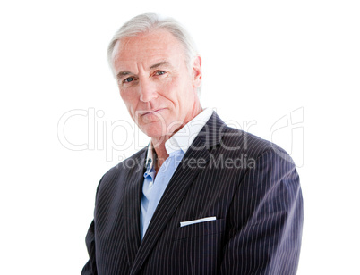 Self-assured senior businessman standing