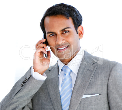 Portrait of a businessman taking a phone call