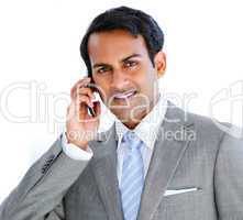 Portrait of a businessman taking a phone call