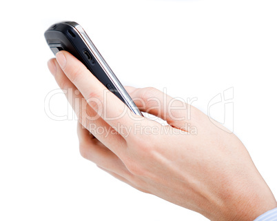 Close-up of Businessman holding a phone