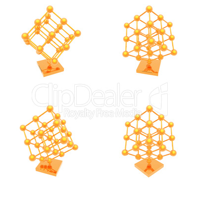 gold molecule isolated on white background