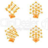 gold molecule isolated on white background