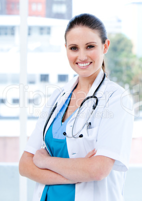 Confident female doctor looking at the camera