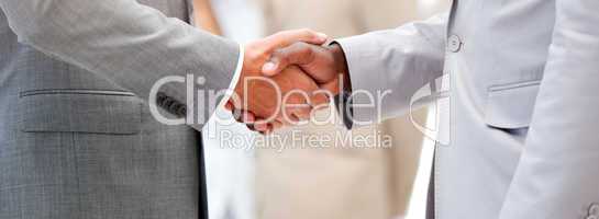 Close-up of a business agreement by shaking hand