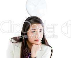 Portrait of a pensive Asian businesswoman