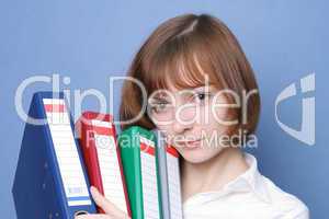 Woman with folders