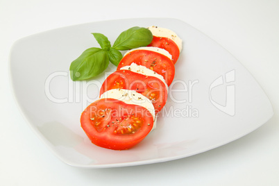 Tomate und Mozzarella