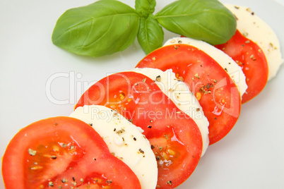 Tomate und Mozzarella