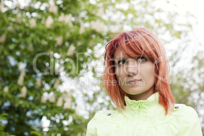 Portrait of redhead woman