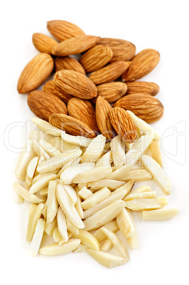 Slivered and whole almonds