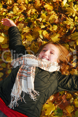 Girl in a fall park