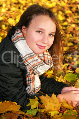 Girl in a fall park