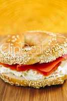 Bagel with smoked salmon and cream cheese