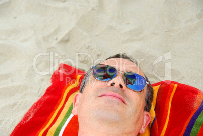 Man beach relax sunglasses