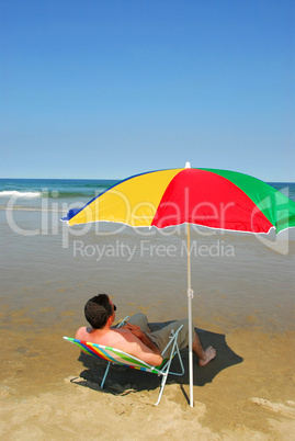 Man relax beach