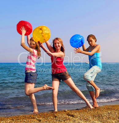 Girls on beach