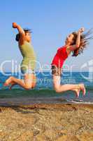 Girls jumping