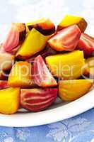 Roasted red and golden beets