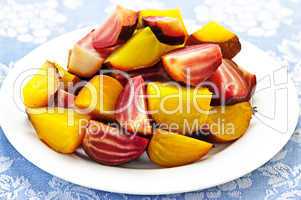 Roasted red and golden beets