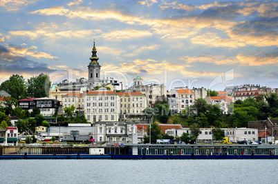 Belgrade cityscape on Danube