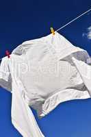 White shirt on clothes line