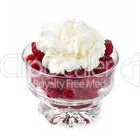 Fresh raspberries and whipped cream