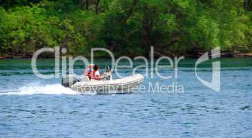 Boating on river