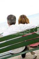 Mature romantic couple on a bench