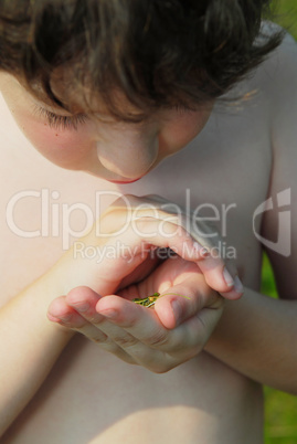 Boy and frog