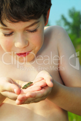 Boy with a frog
