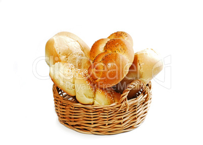 Bread basket on white
