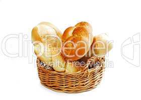 Bread basket on white