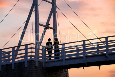 Couple watching sunset