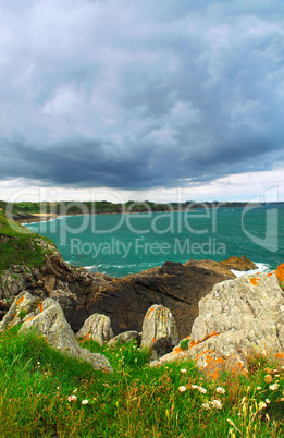 Atlantic coastline in Brittany, France