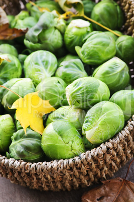 Basket of brussels sprouts