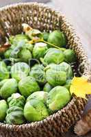 Basket of brussels sprouts