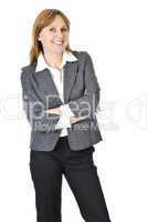 Businesswoman on white background