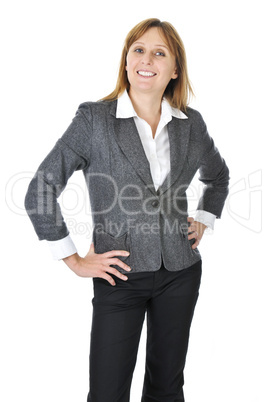 Businesswoman on white background