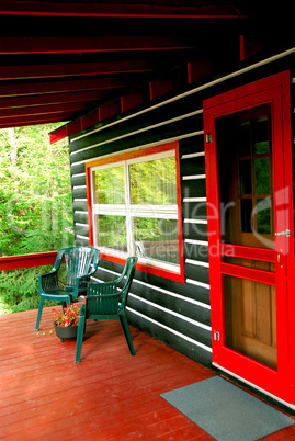 Log cabin deck