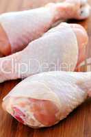 Raw chicken drumsticks