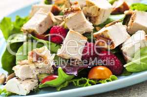 Green salad with grilled chicken