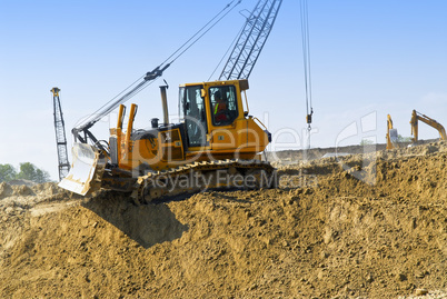 Construction site machines