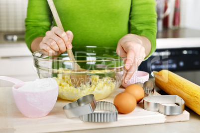 Mixing ingredients for cookies