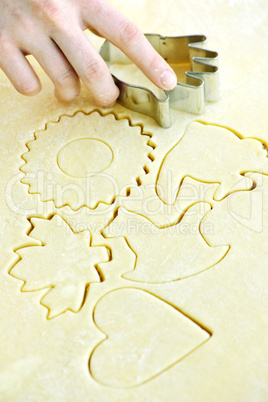 Cookie cutter and dough