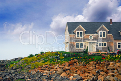 House on ocean shore