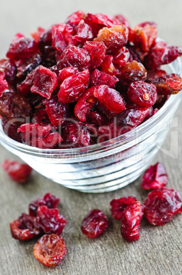 Bowl of dried cranberries